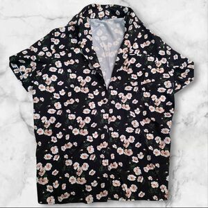 Shein Mens Button Up Floral Shirt Size Medium